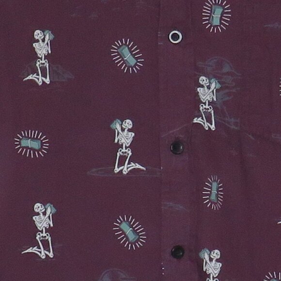 Eighty Eight* Men's Short Sleeve Button Down Curved Hem Print Shirt~ Size Large - Picture 10 of 11